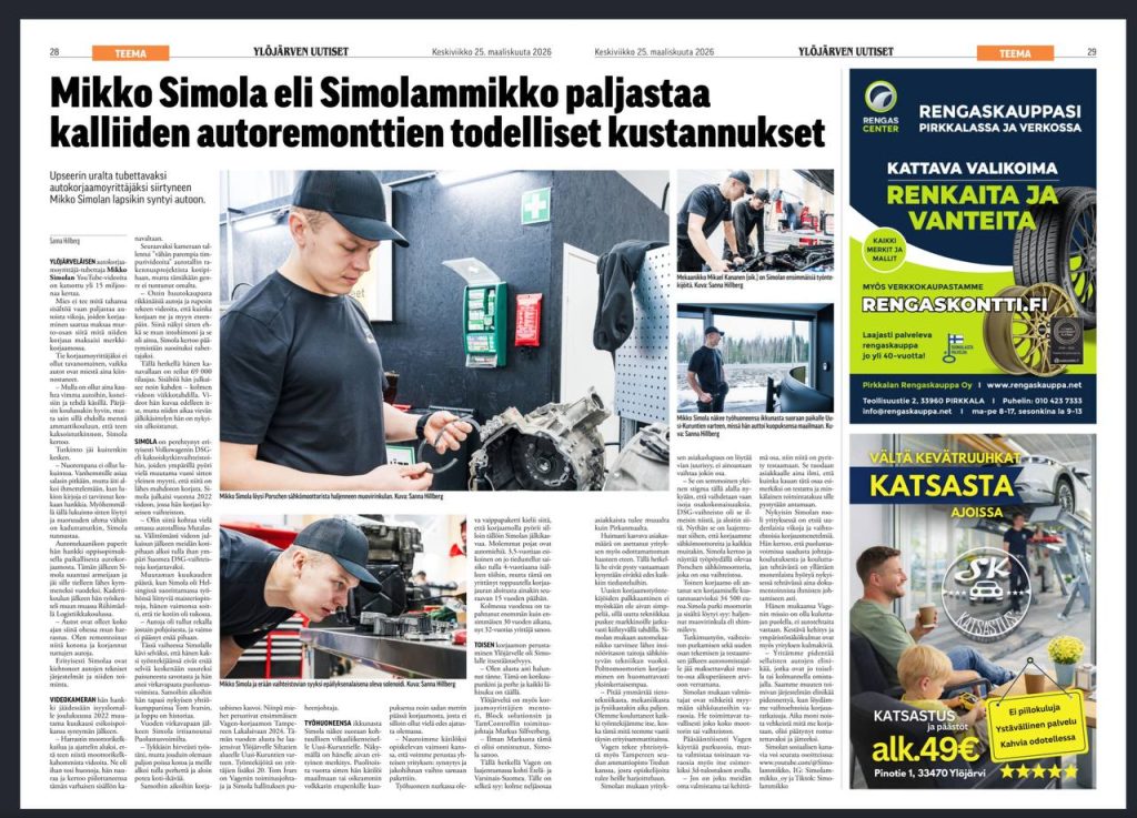 SK Katsastus – kevätkampanjan mainos Ylöjärven Uutisiin